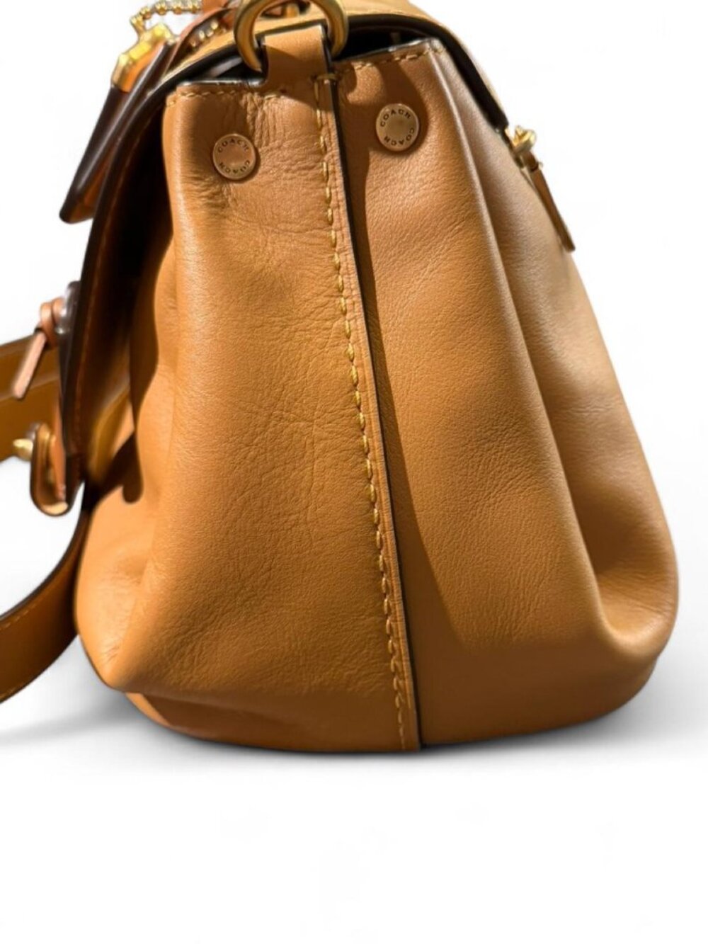 Coach Slouchy Rogue Top Handle in Honey Brown - Picture 6 of 8